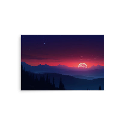 Crimson Moonrise - Matte Poster